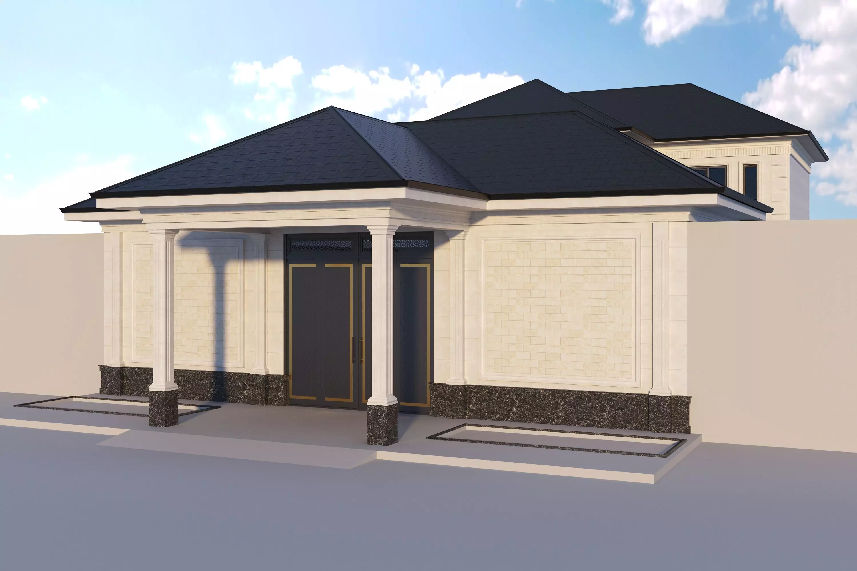 Extrior design  Low-poly 3D model_0