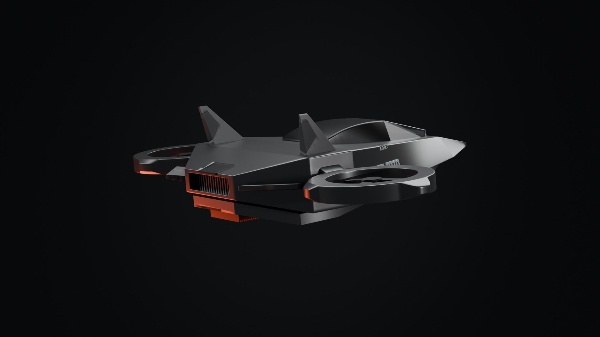 Sci-fi Spaceship 01 Low-poly 3D model_1