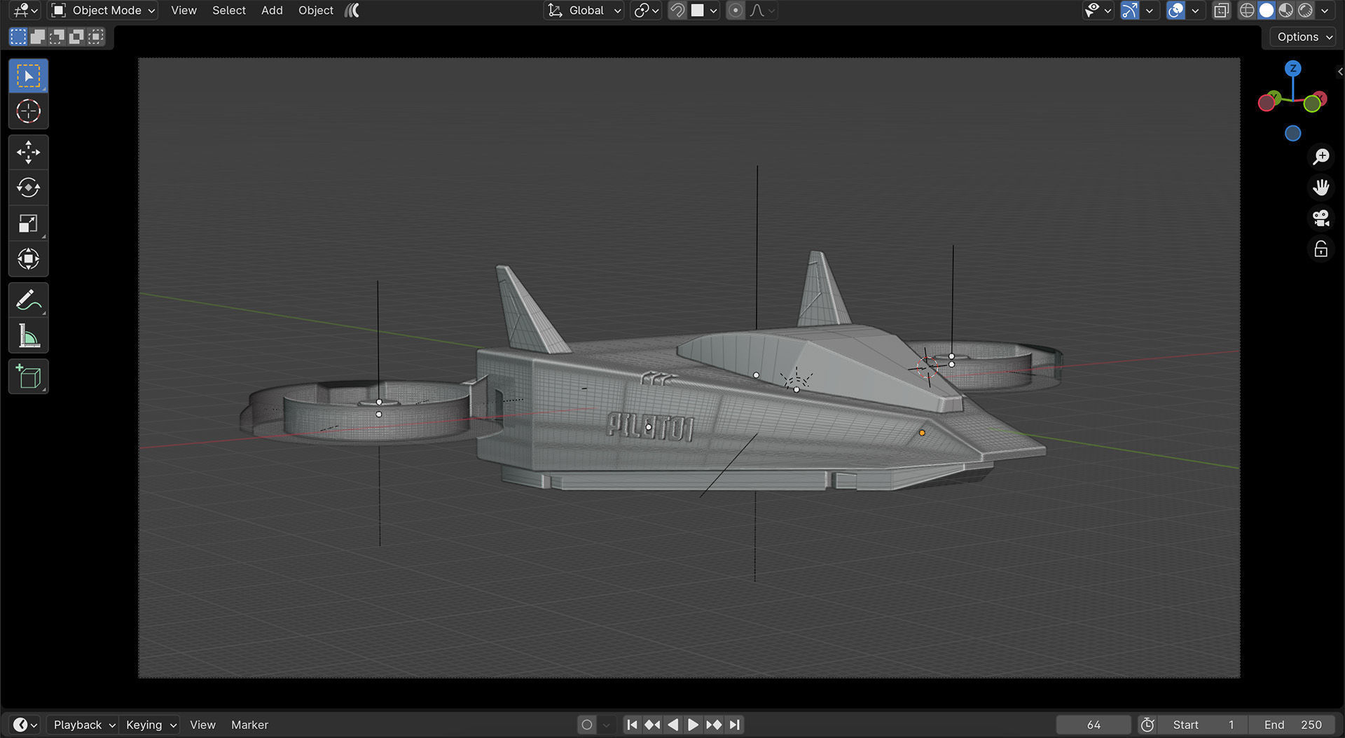 Sci-fi Spaceship 01 Low-poly 3D model_3