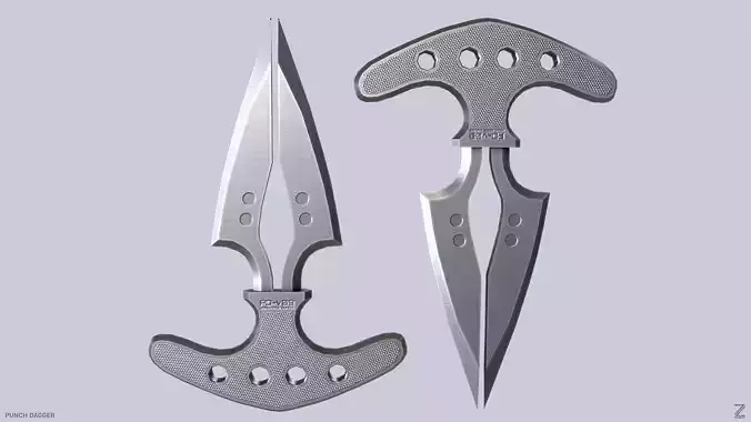 Punch dagger Low-poly 3D model
