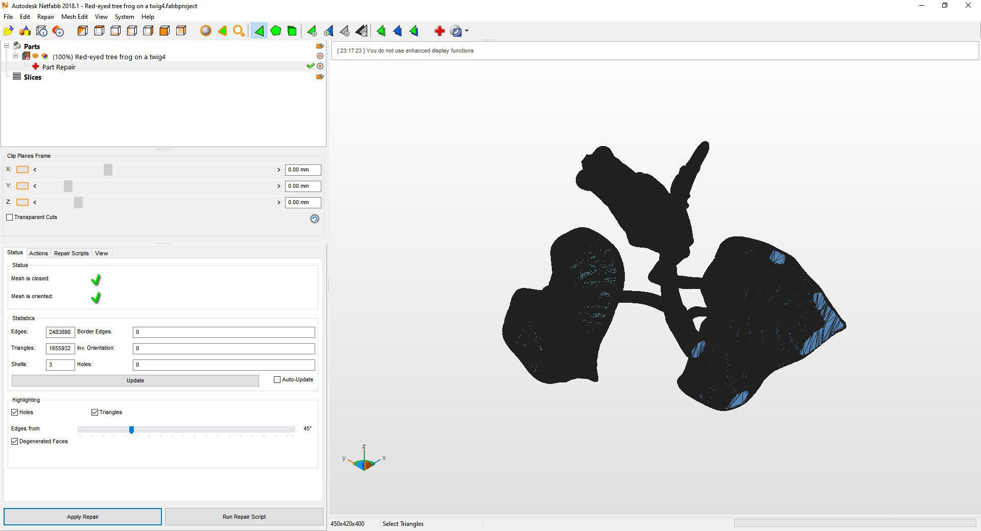 Red-eyed tree frog on a twig 3D print model_12
