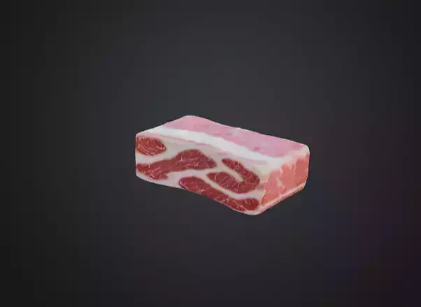 Realistic Raw Meat Slice 3D Model