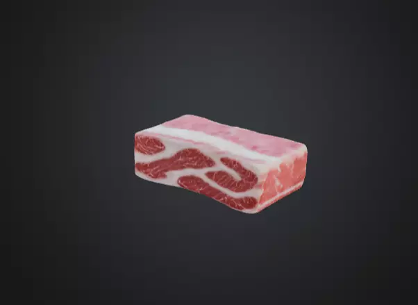 Realistic Raw Meat Slice 3D Model 3D model_0