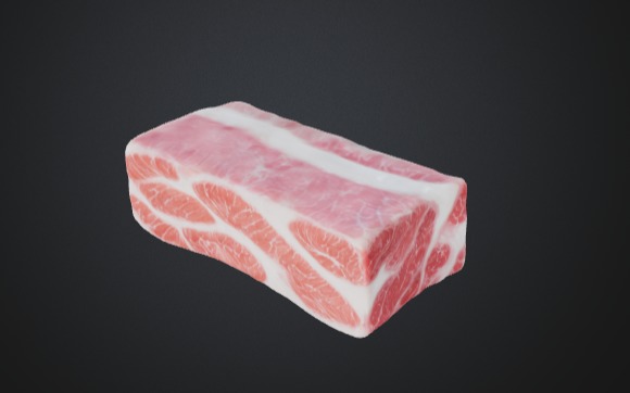 Realistic Raw Meat Slice 3D Model 3D model_2