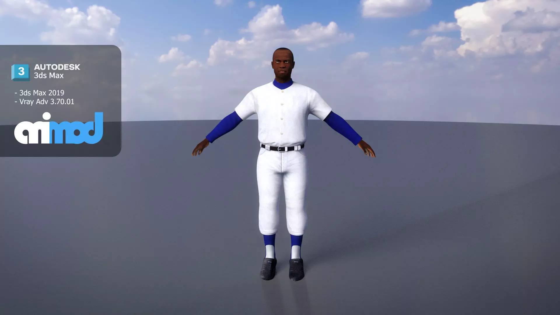 School Baseball Player 0002 3D model