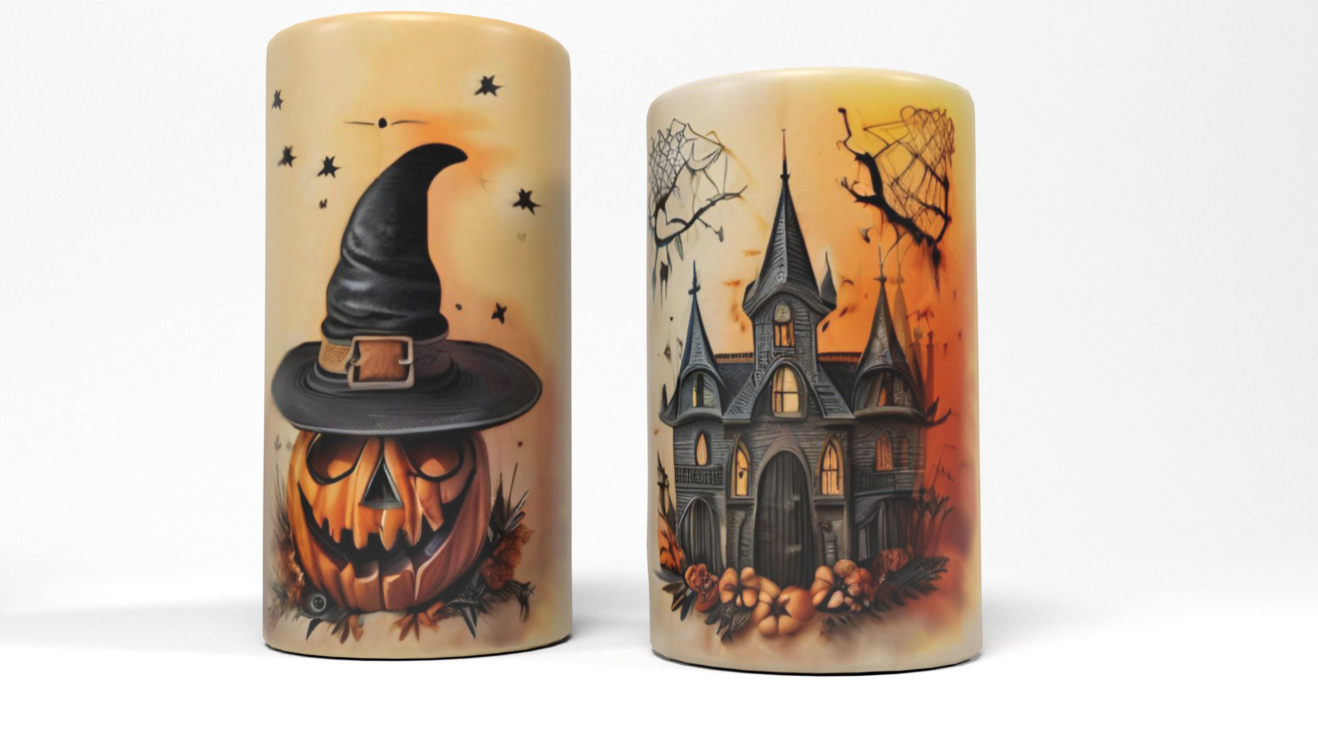 Halloween Candles Low-poly 3D model_6