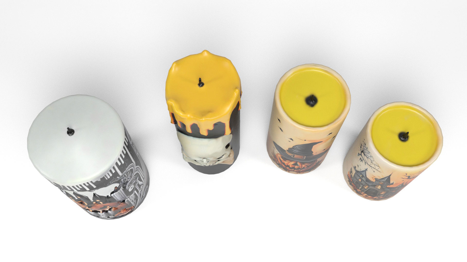 Halloween Candles Low-poly 3D model_5