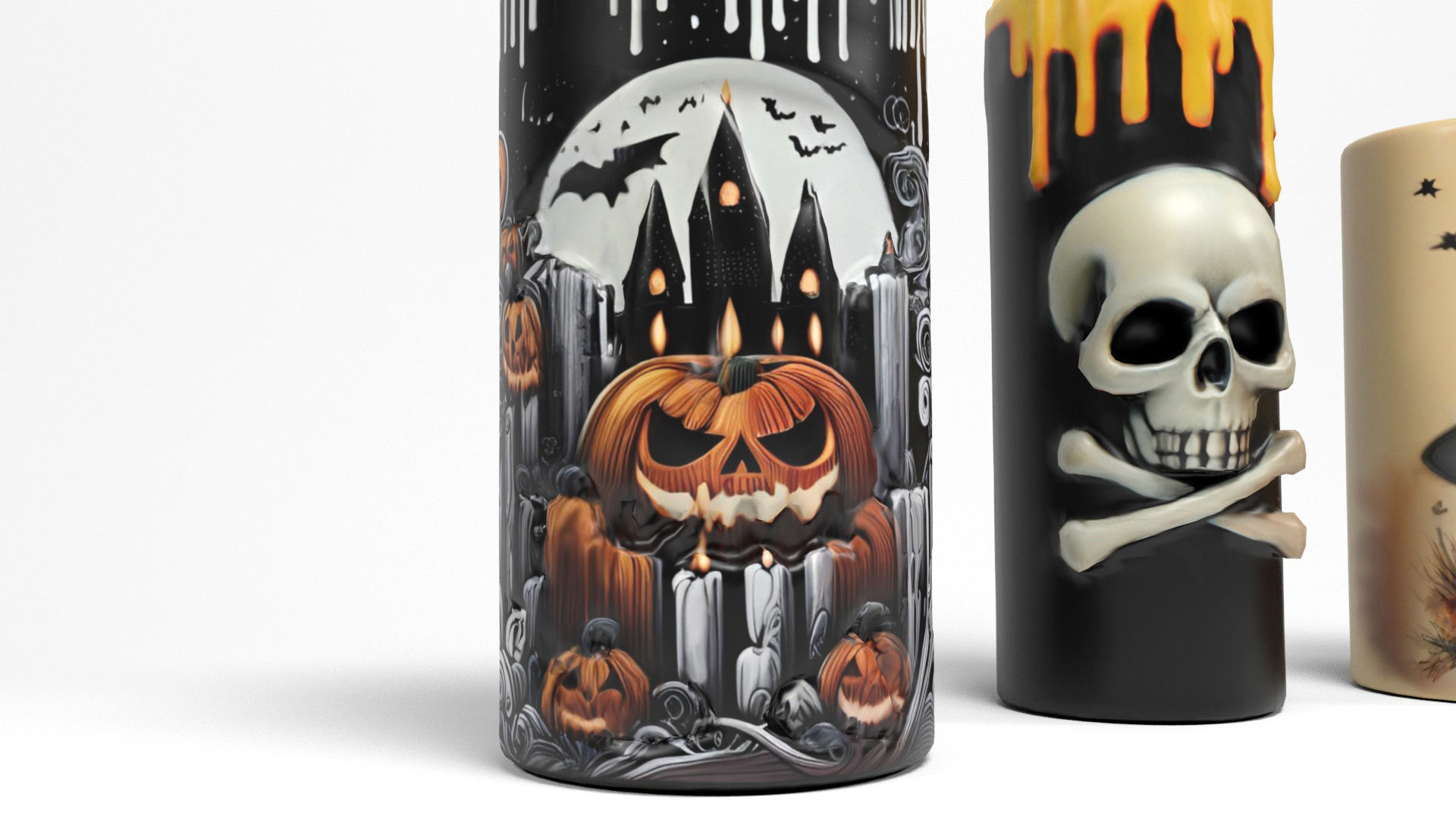 Halloween Candles Low-poly 3D model_8
