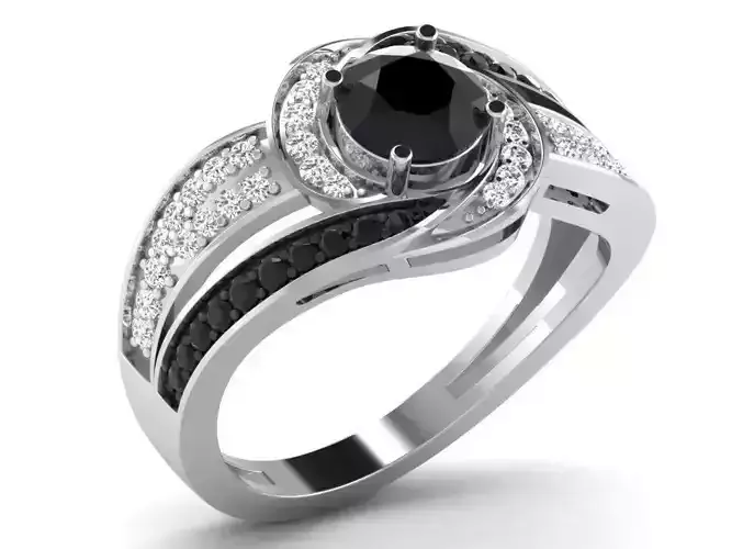 Light Weight White Gold Diamond Ring DR-6742