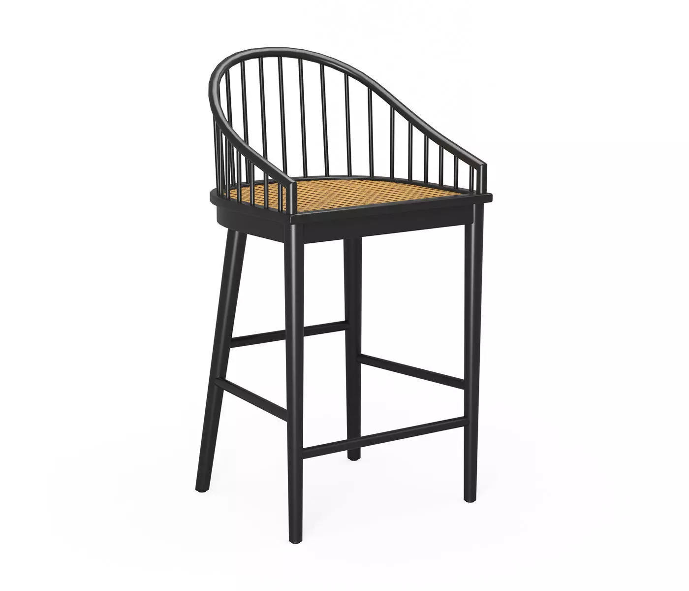 Elegant Black Millbrook Counter Stool 3D model_0