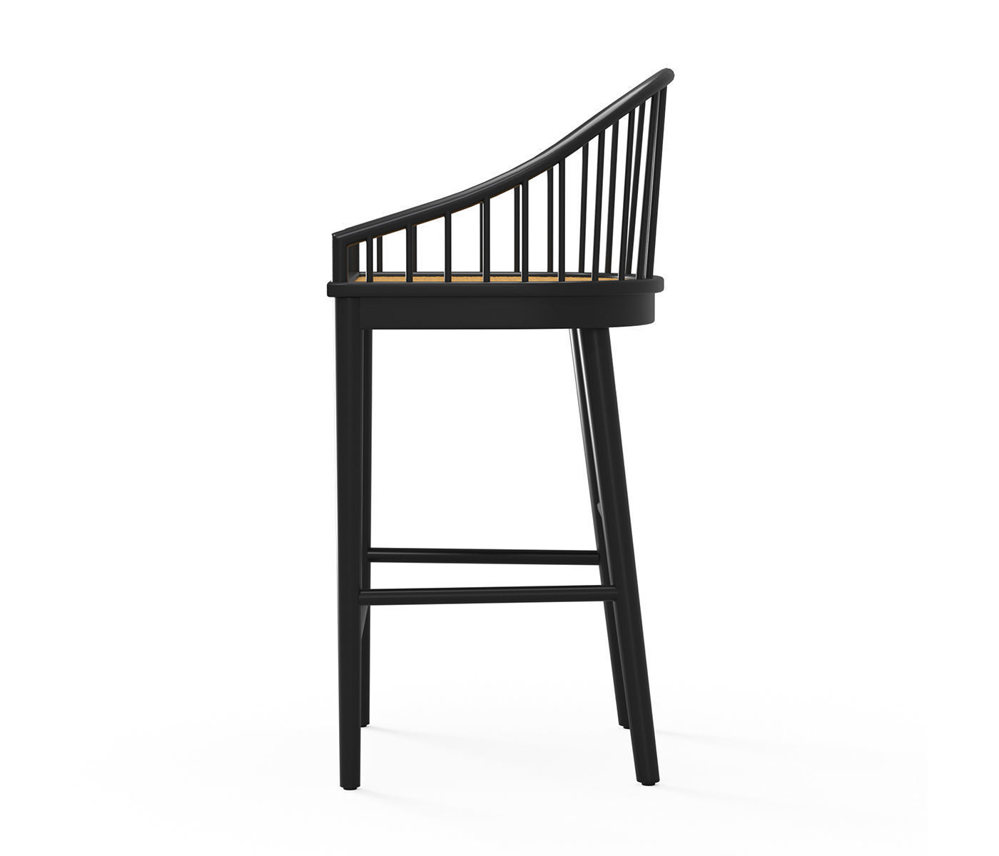Elegant Black Millbrook Counter Stool 3D model_3