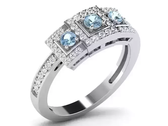 Light Weight White Gold Diamond Ring DR-6748