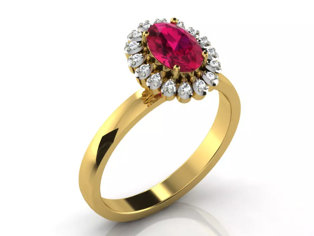 Light Weight Yellow Gold Diamond Ring DR-6774 3D print model
