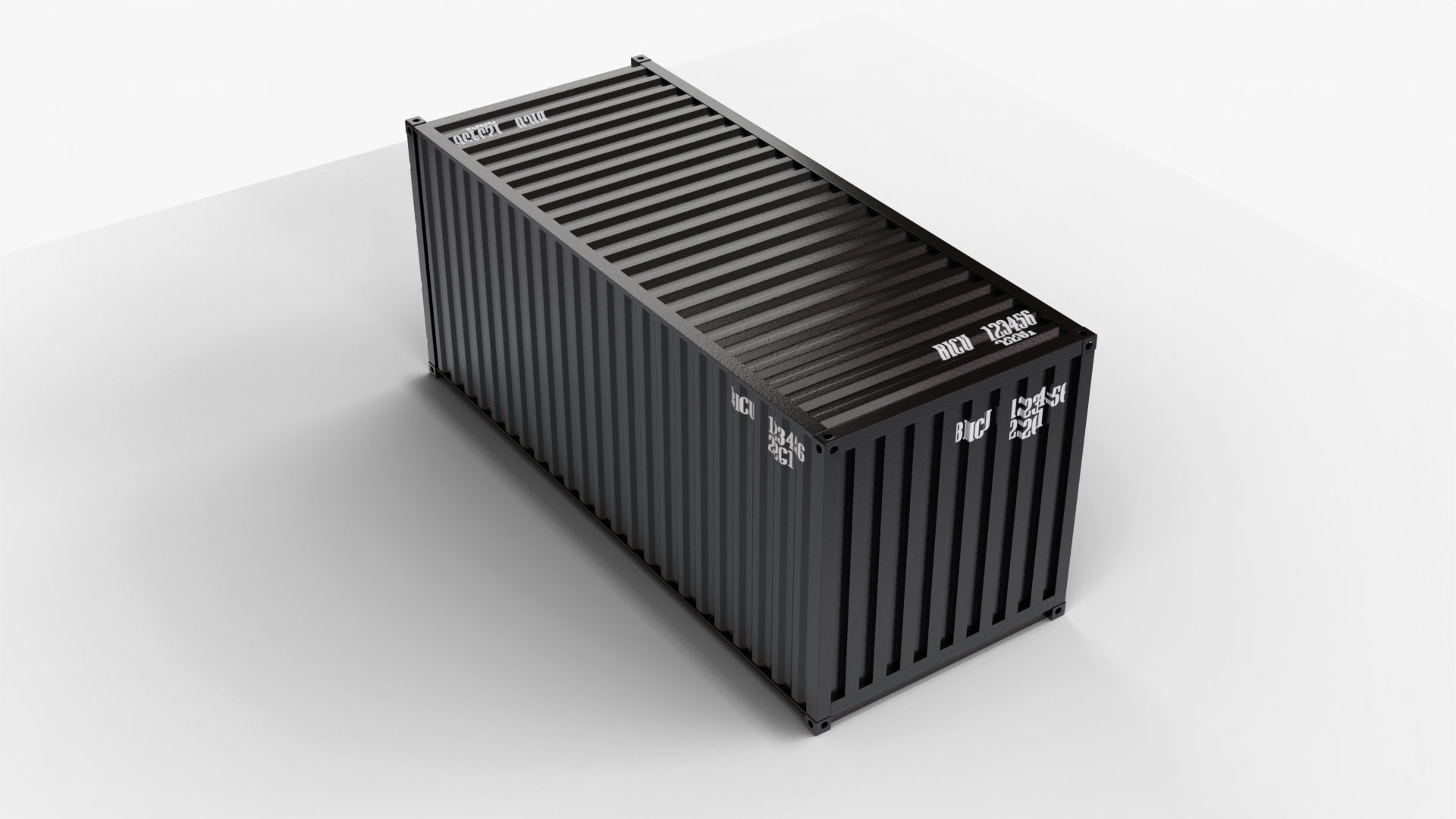 20Ft Cargo Container - Black - Clean 3D model_5