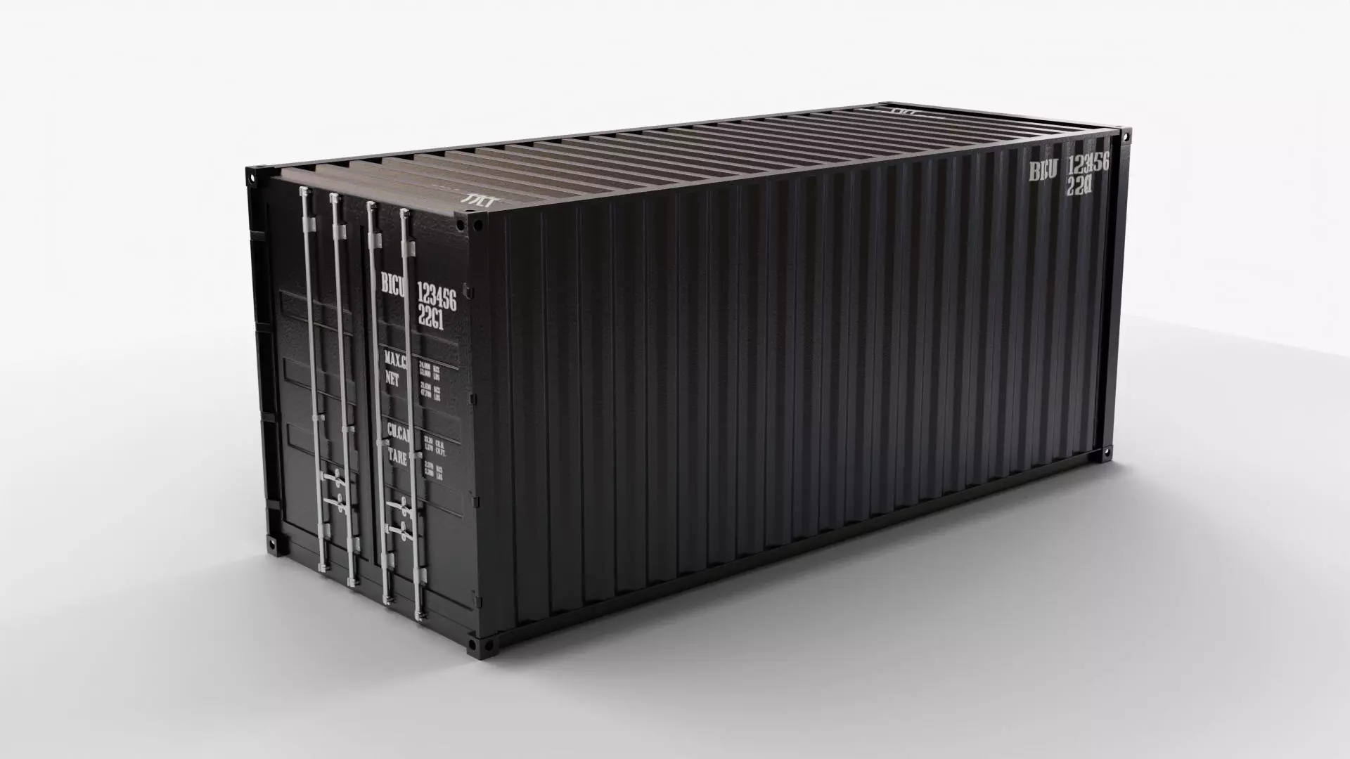 20Ft Cargo Container - Black - Clean 3D model_0