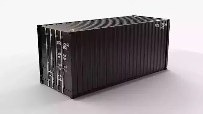 20Ft Cargo Container - Black - Clean 3D model