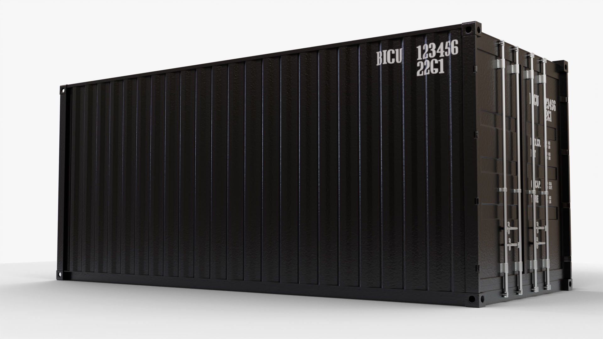 20Ft Cargo Container - Black - Clean 3D model_6