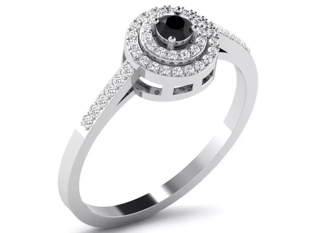 Light Weight WHITE Gold Diamond Ring DR-6848 3D print model