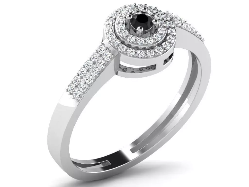 Light Weight WHITE Gold Diamond Ring DR-6849 3D print model