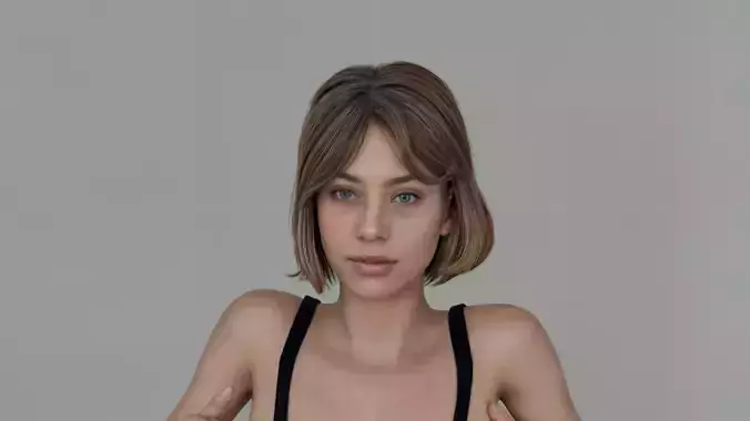 Stylish Modern Woman Low-poly 3D model