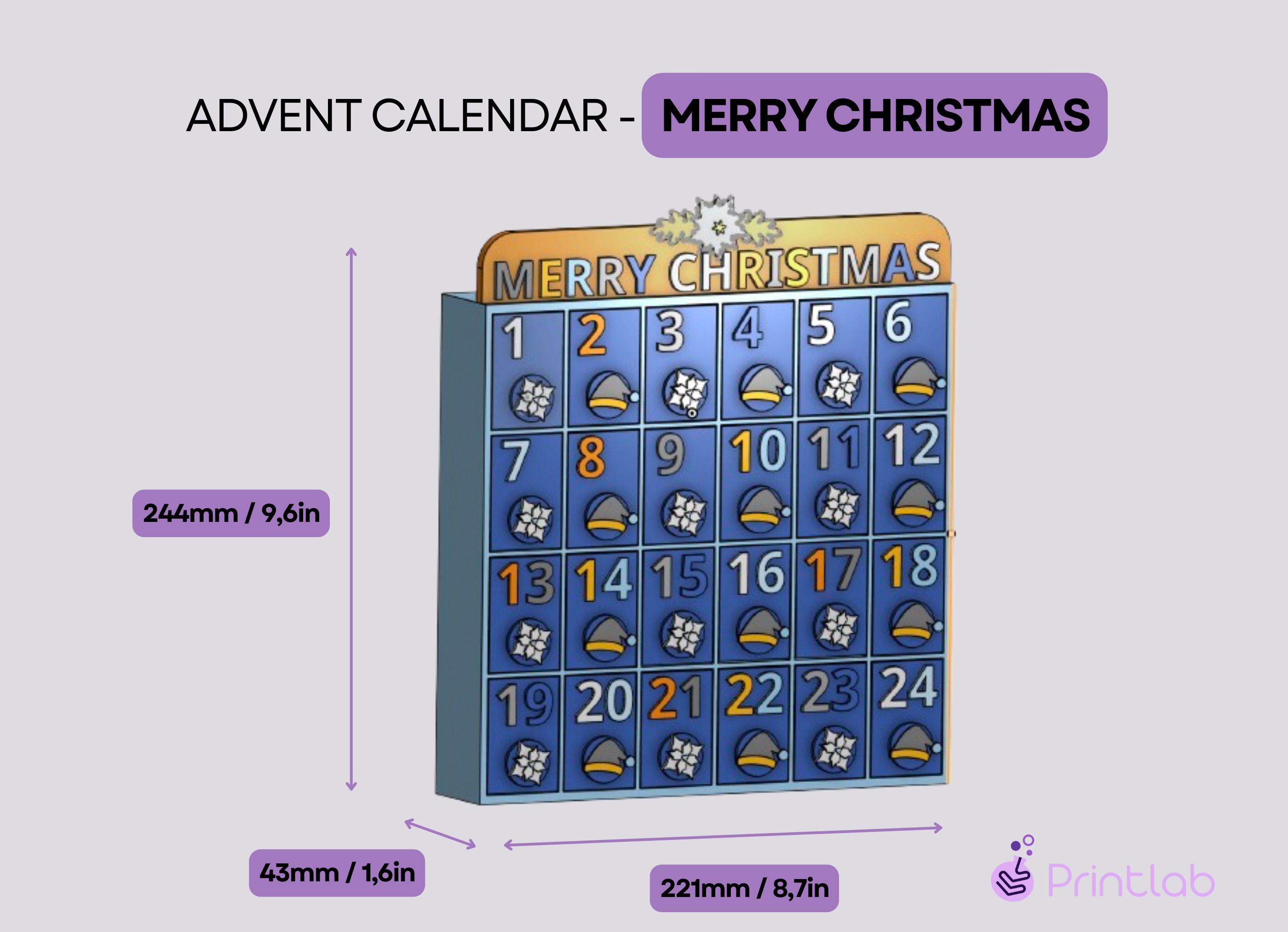 ADVENT CALENDAR COUNTDOWN TO CHRISTMAS 3D print model_3
