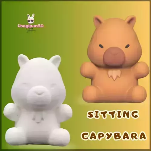 Sitting Capyvara 3D print model