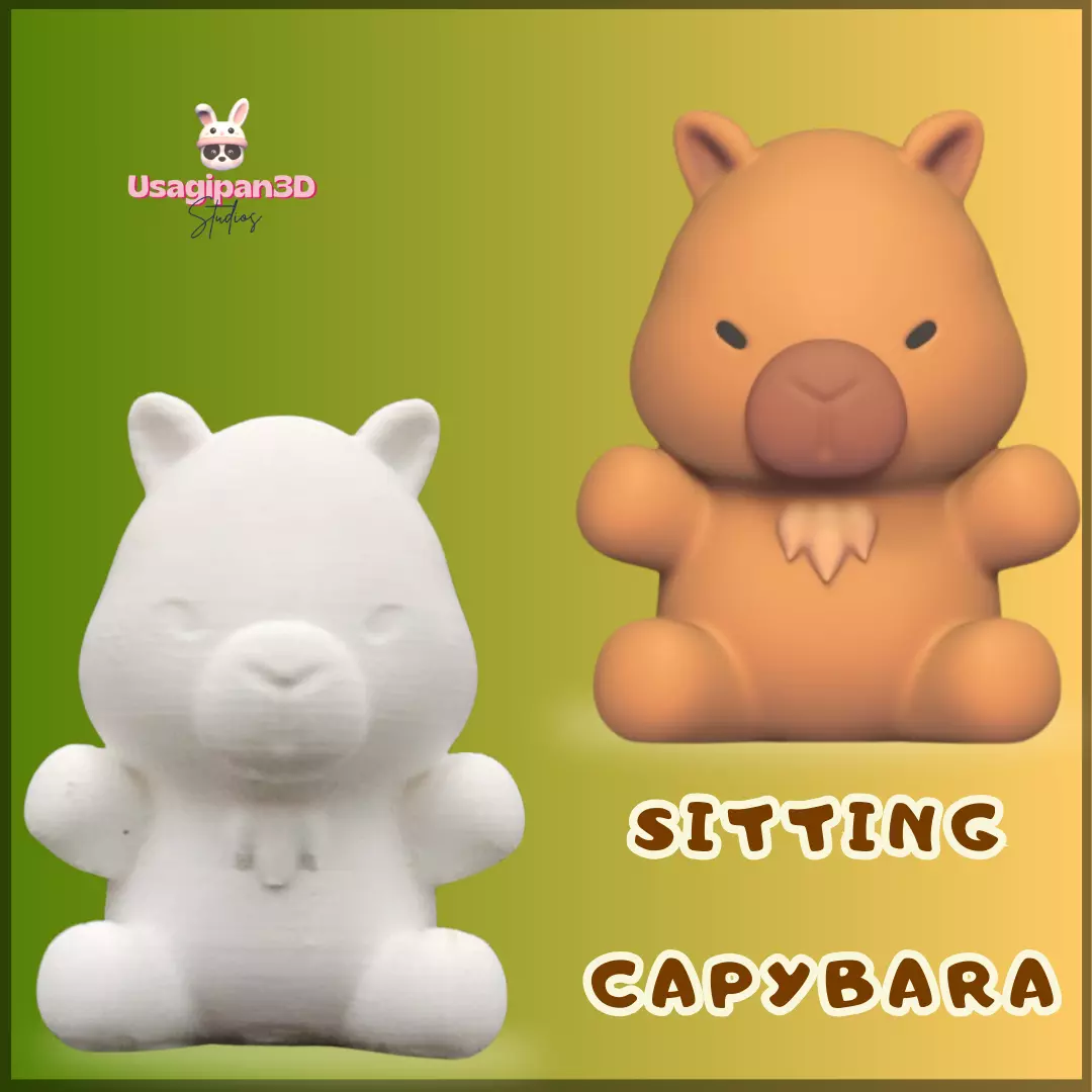 Sitting Capyvara 3D print model_0