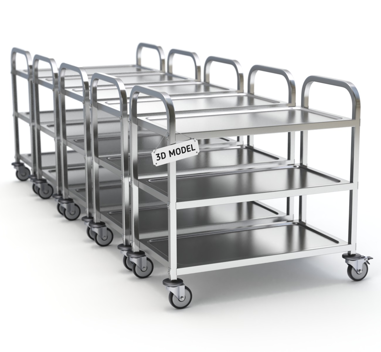 Food Serving Cart-Model 01 3D model_7