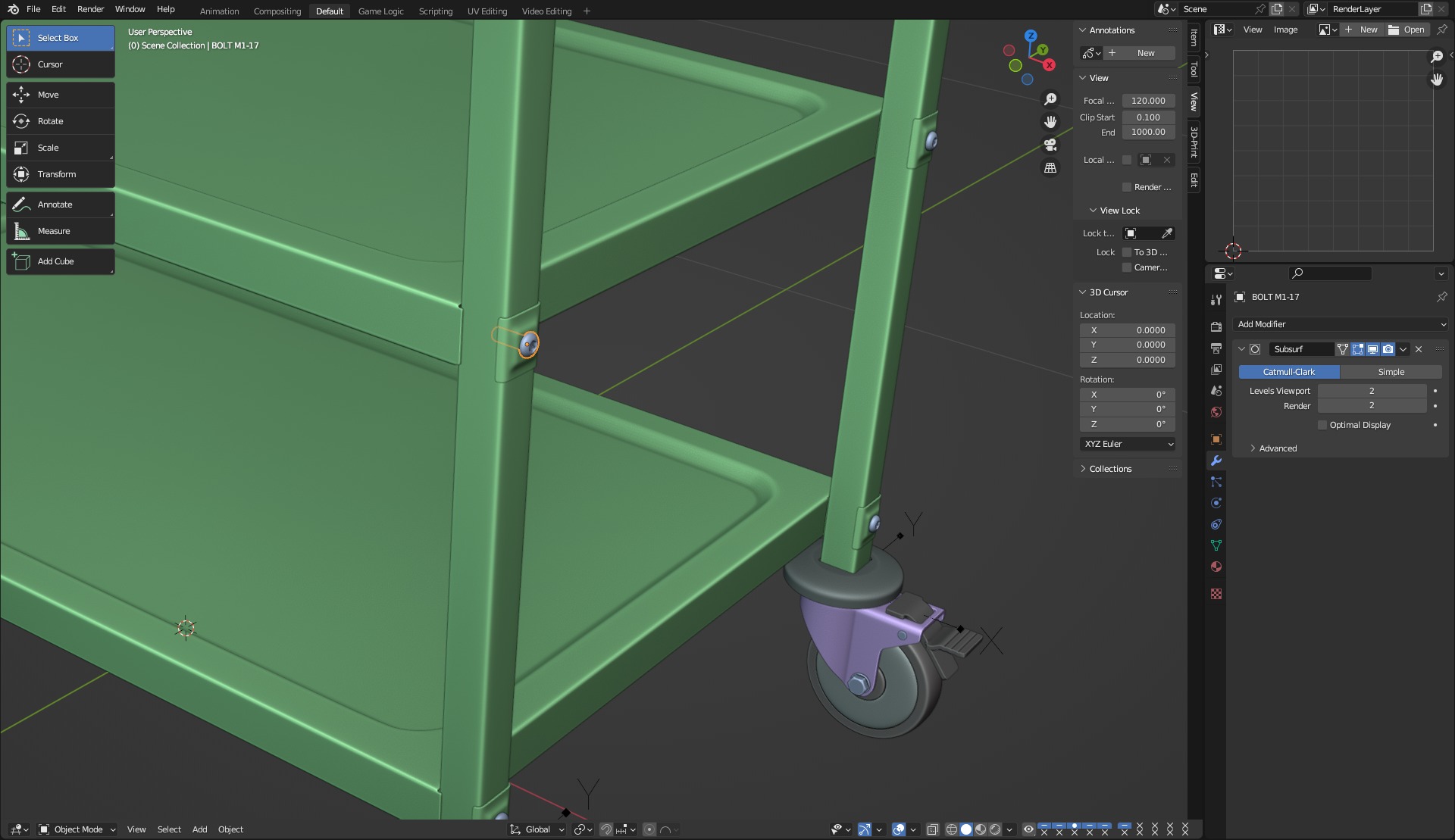 Food Serving Cart-Model 01 3D model_12