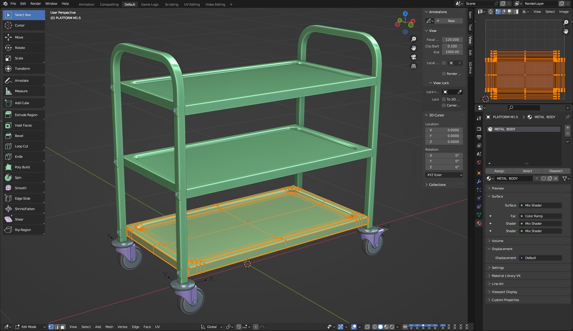 Food Serving Cart-Model 01 3D model_13
