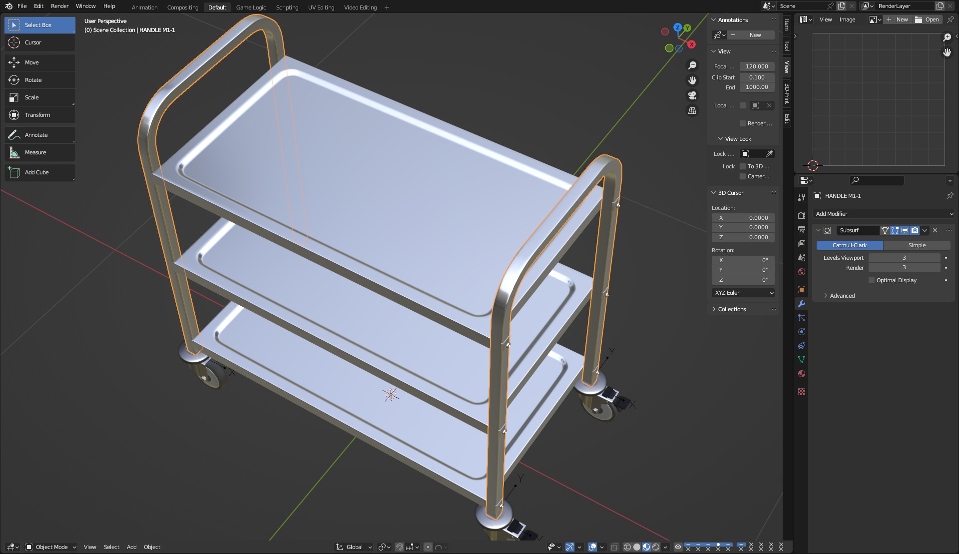 Food Serving Cart-Model 01 3D model_11