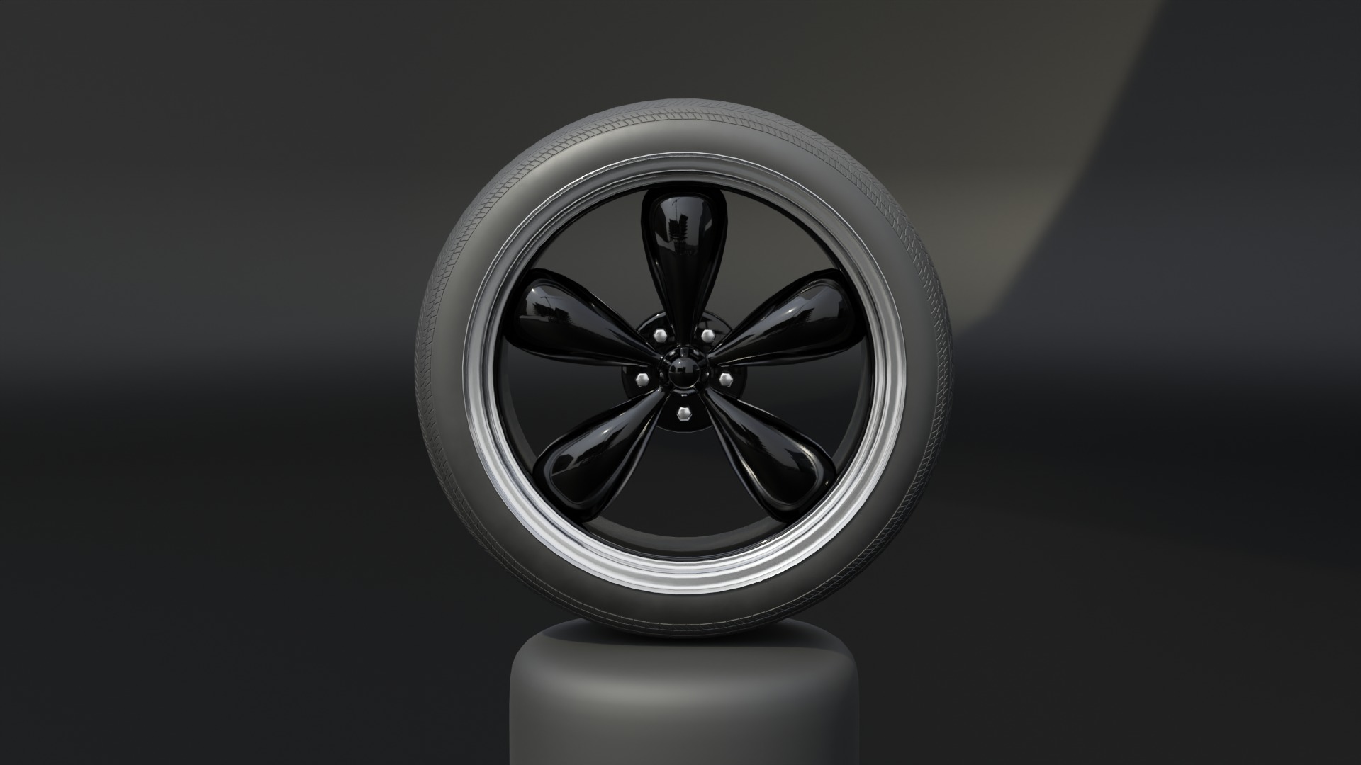 High-Detail Dual-Color Car Wheel for Games and Rendering Low-poly 3D model_10
