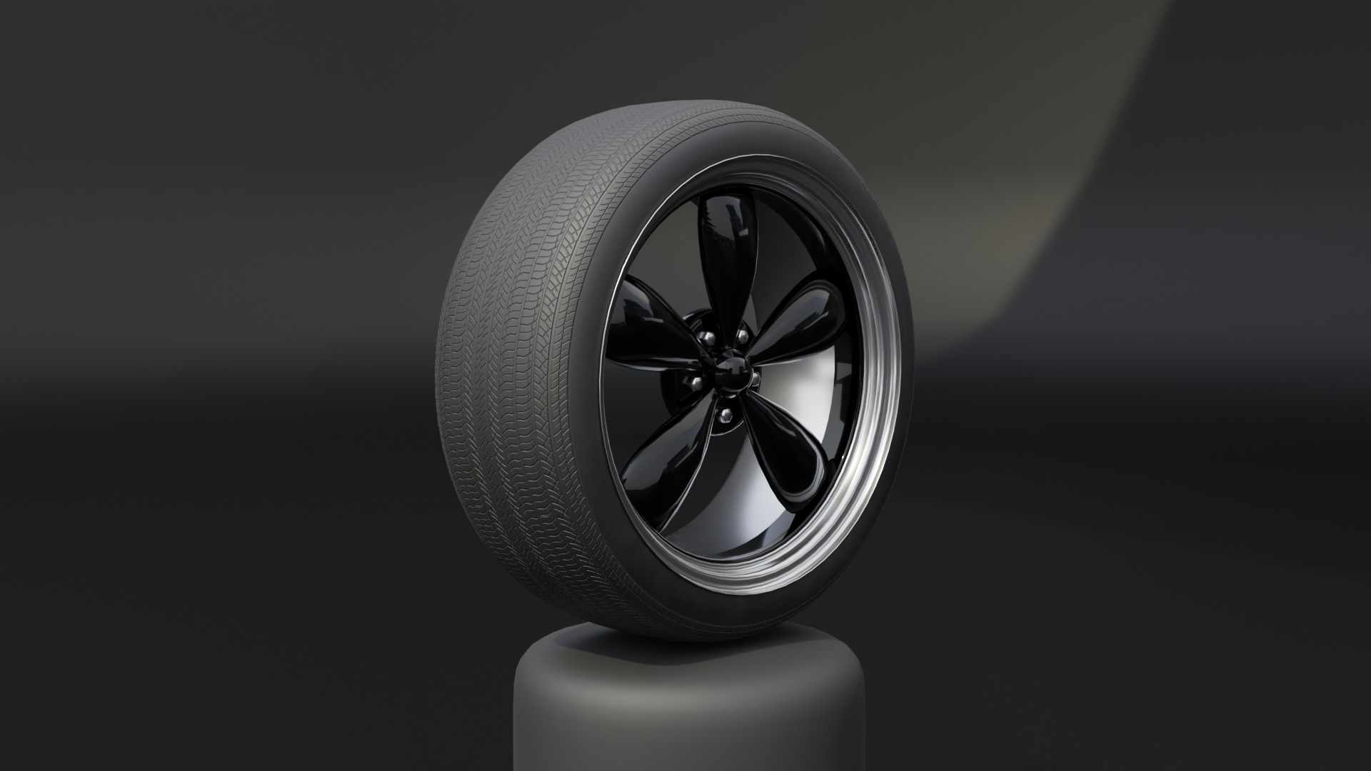 High-Detail Dual-Color Car Wheel for Games and Rendering Low-poly 3D model_8