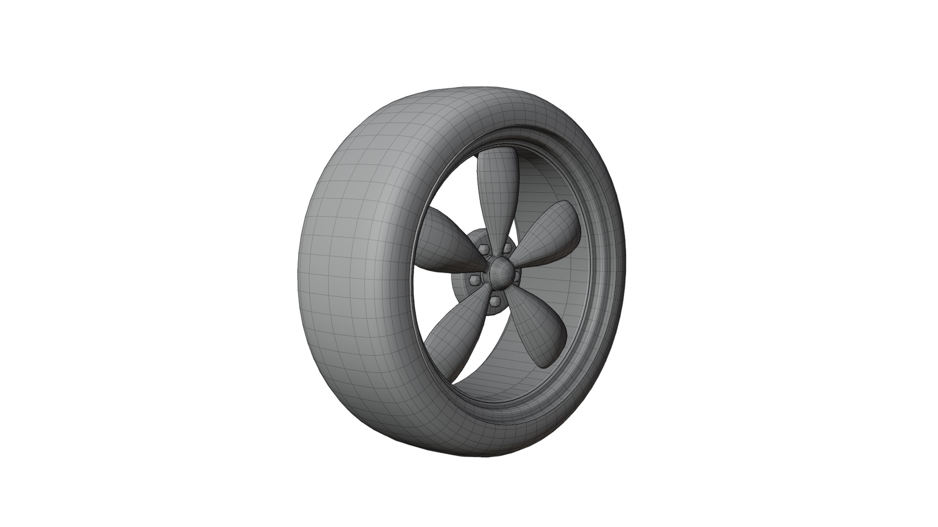 High-Detail Dual-Color Car Wheel for Games and Rendering Low-poly 3D model_14