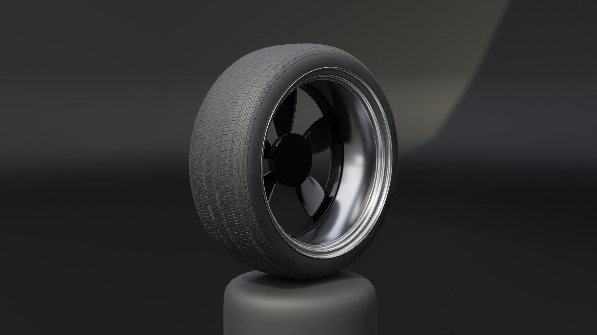 High-Detail Dual-Color Car Wheel for Games and Rendering Low-poly 3D model_9