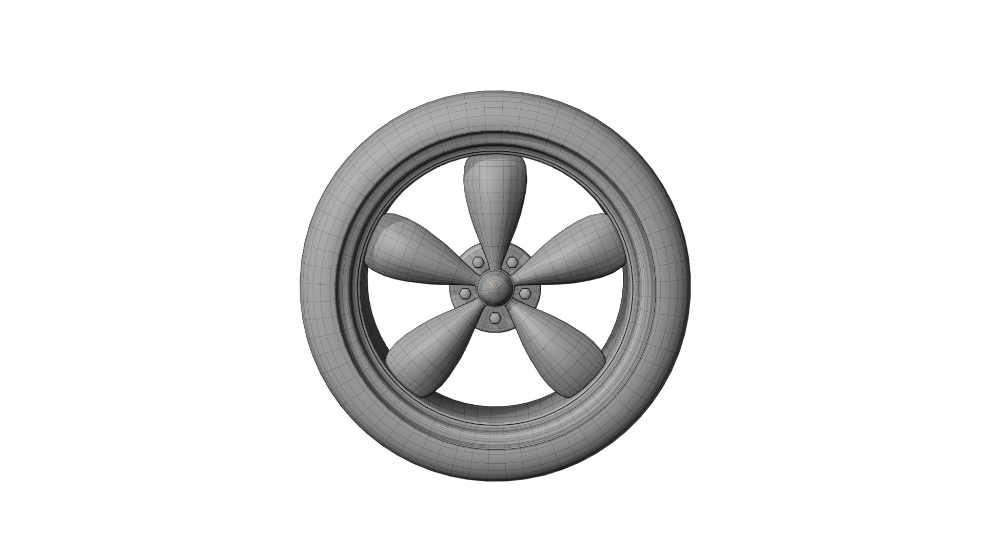 High-Detail Dual-Color Car Wheel for Games and Rendering Low-poly 3D model_16