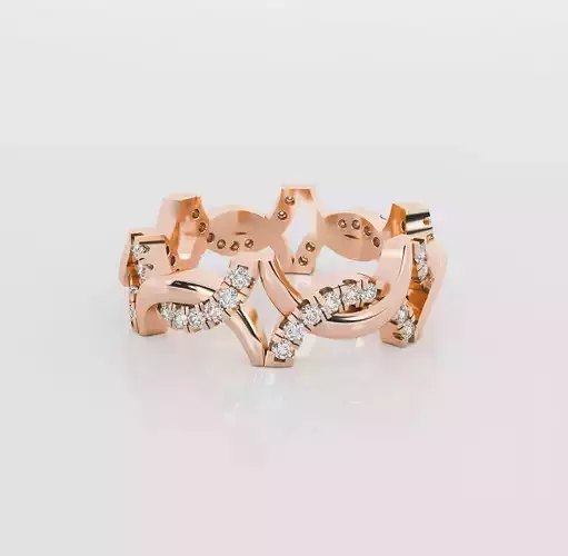 X lock Italian diamond band ring