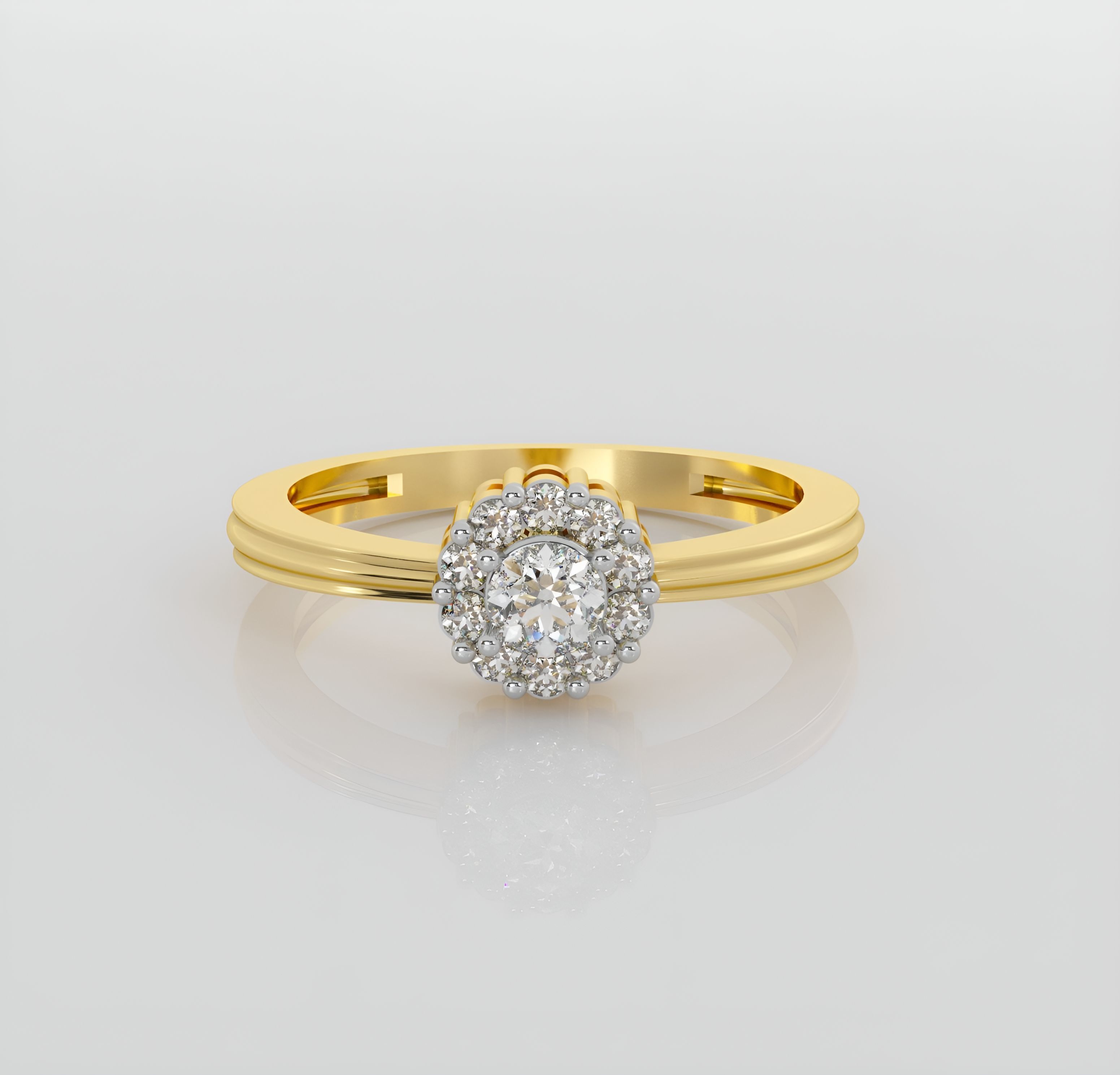 Solitaire diamond ring 3D print model_1
