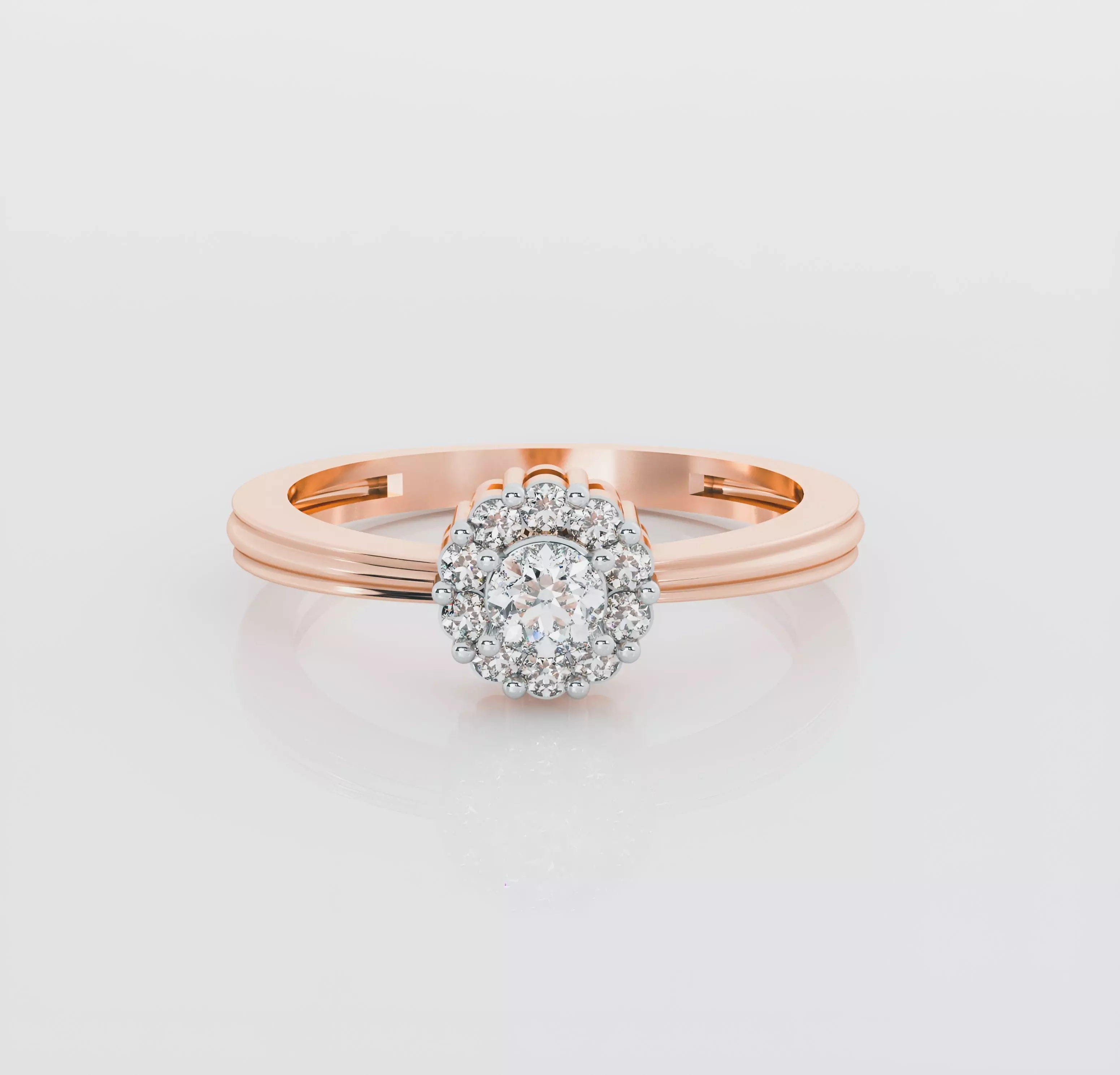 Solitaire diamond ring 3D print model_0