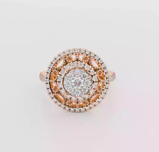 Flower diamond ring 3D print model