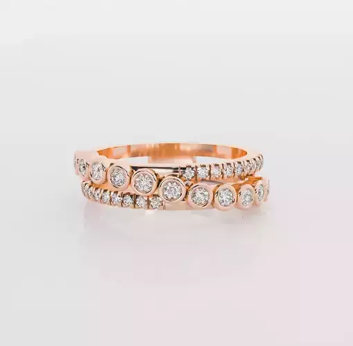 Criss Cross Eternity diamond ring 3D print model