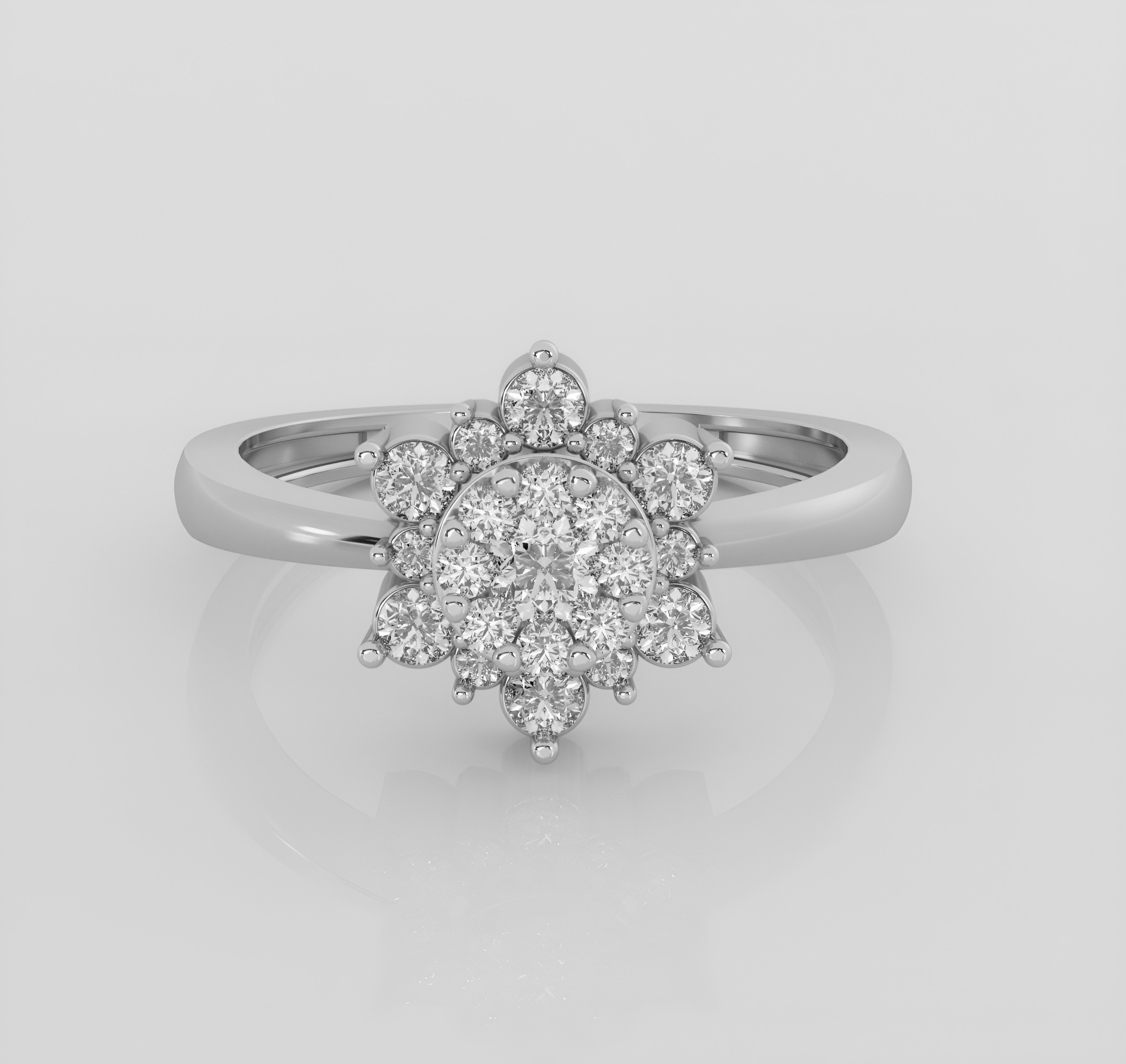 Italian diamond ring 3D print model_2