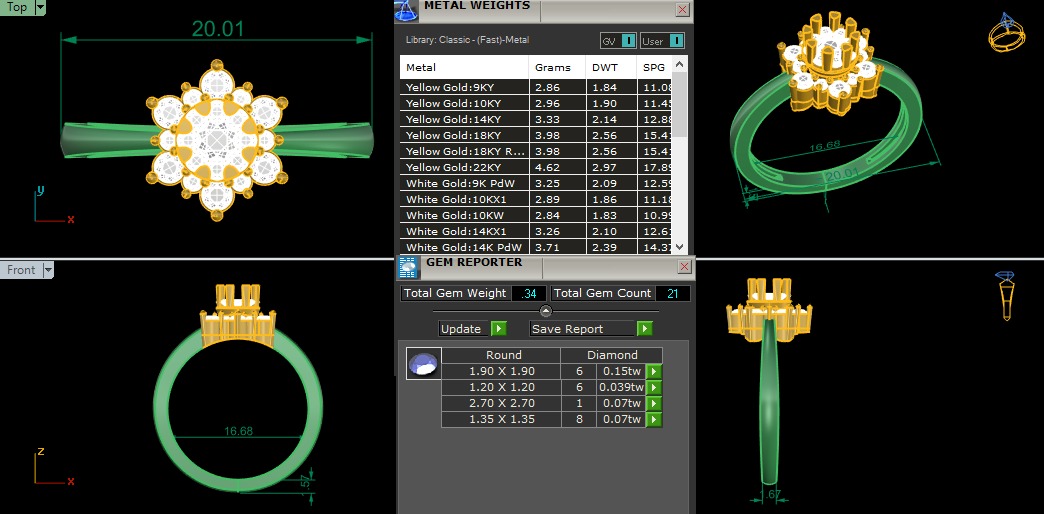 Italian diamond ring 3D print model_3