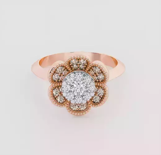 Flower diamond ring 3D print model
