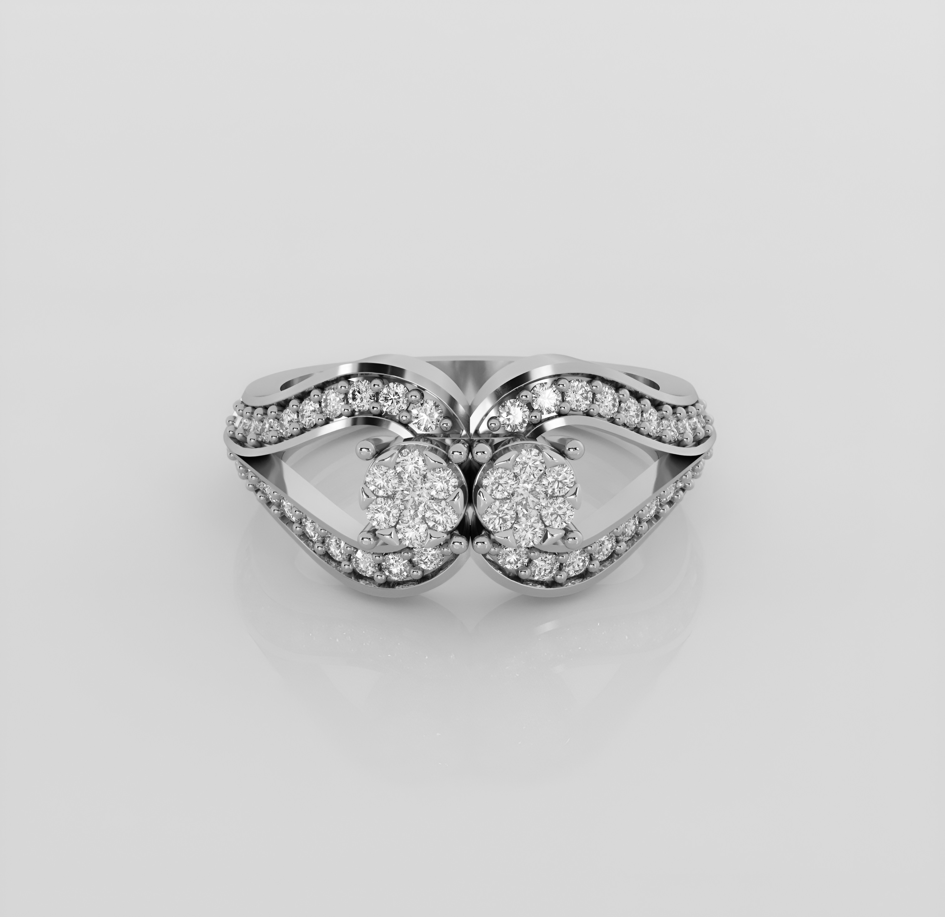 Italian diamond ring 3D print model_2