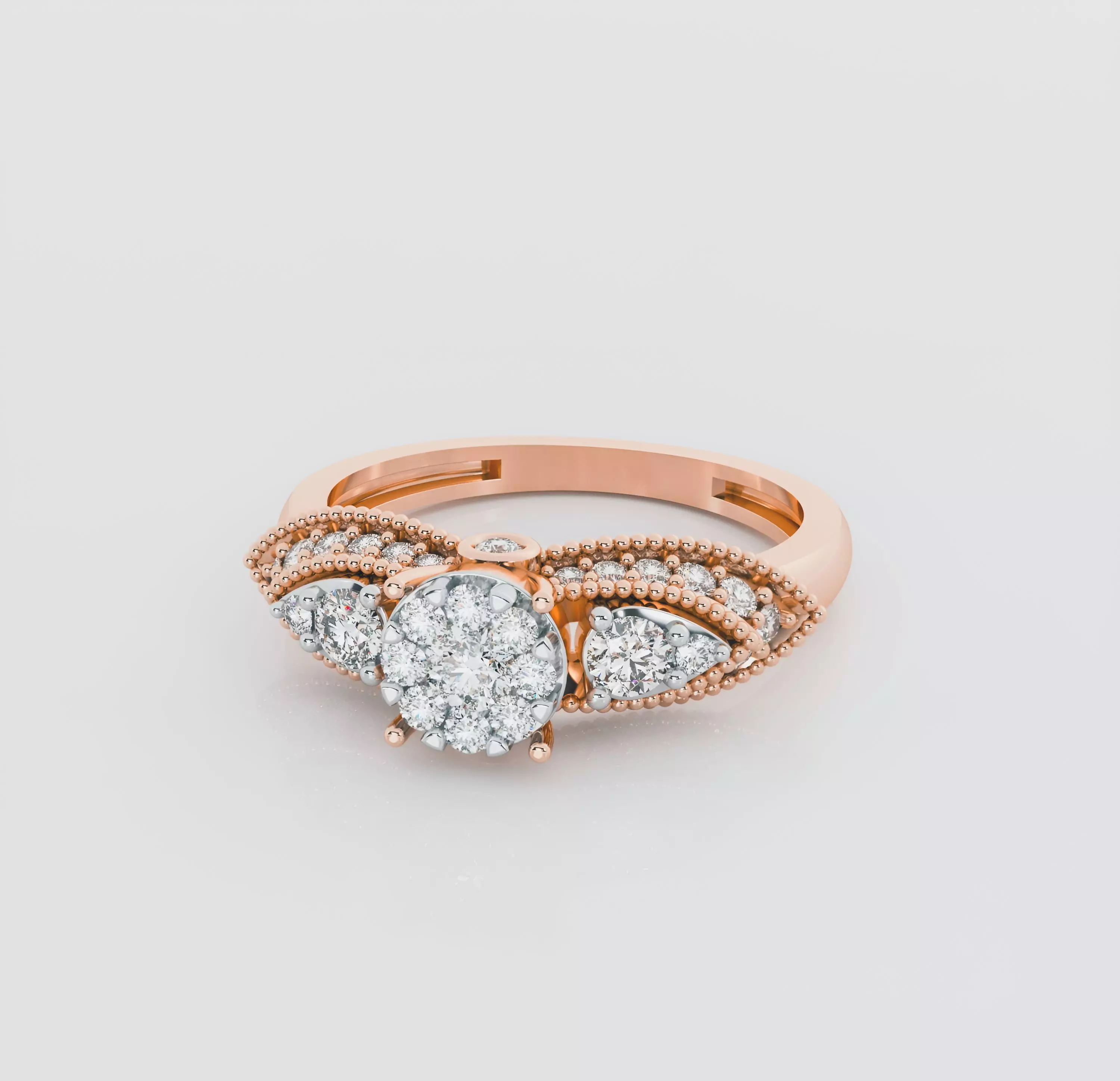 Italian diamond ring 3D print model_0