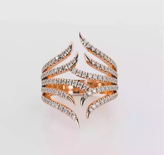 Vines Italian diamond ring 3D print model