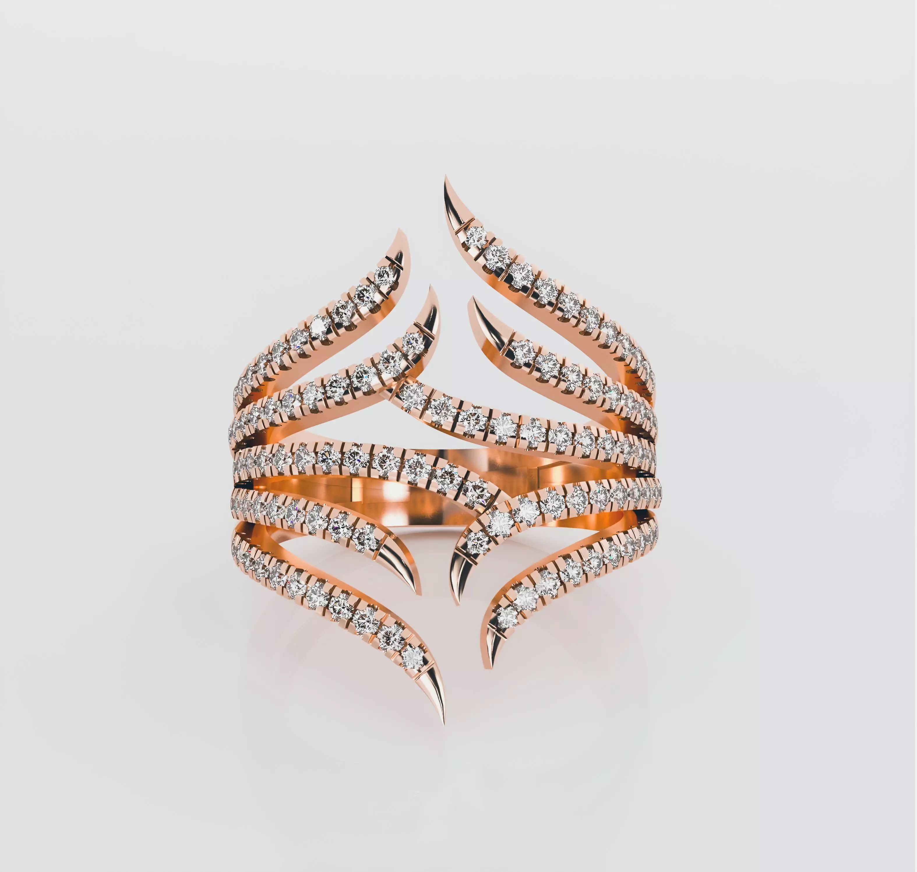 Vines Italian diamond ring 3D print model_0