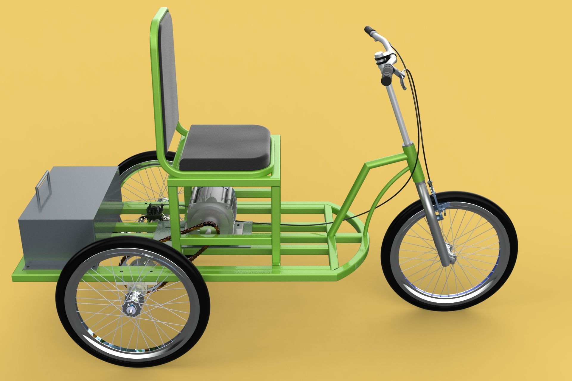 ELECTRIC TRIKE TRICYCLE 3 WHEEL BIKE BICYCLE FOR DISABILITY EV 3D model_13