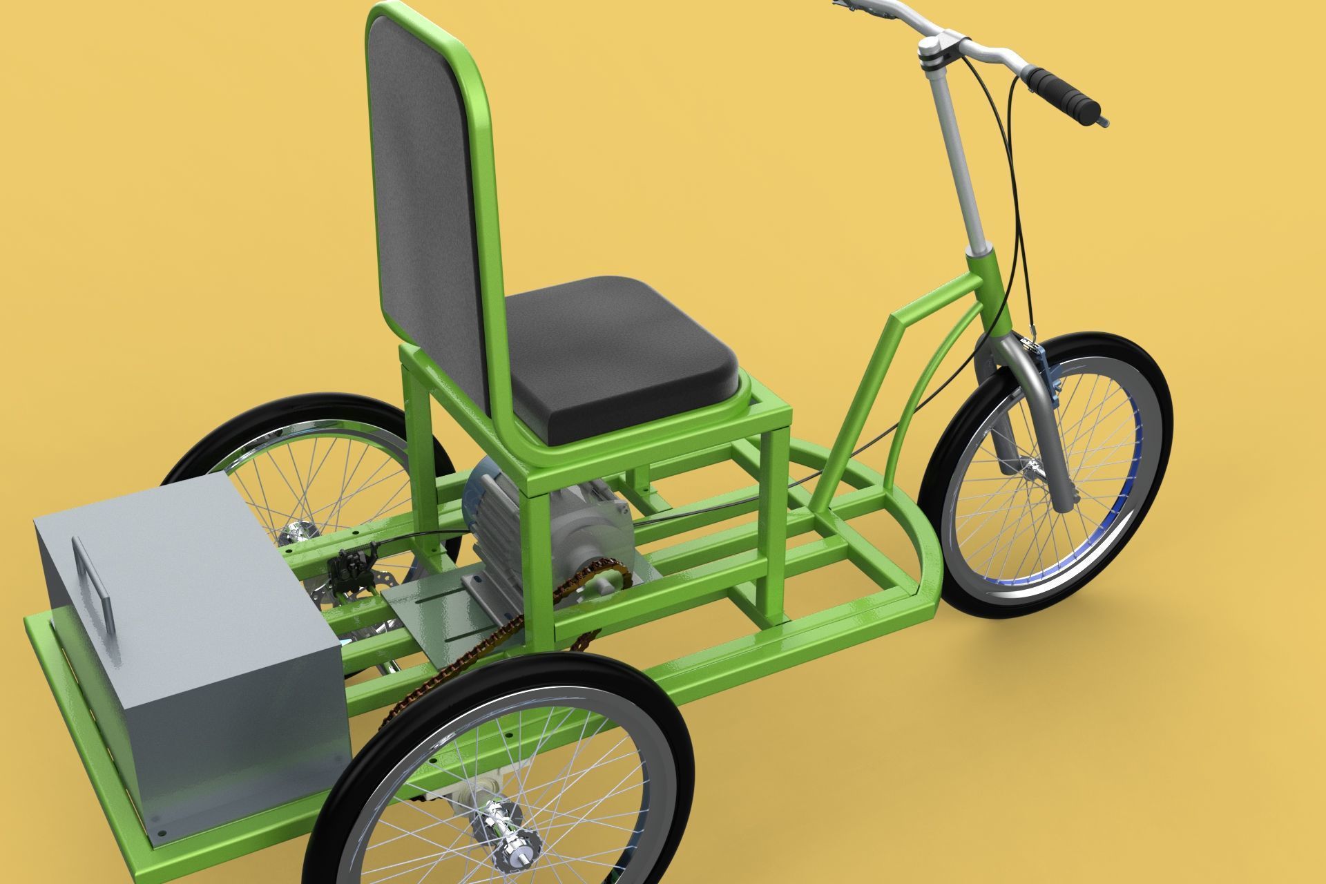 ELECTRIC TRIKE TRICYCLE 3 WHEEL BIKE BICYCLE FOR DISABILITY EV 3D model_8